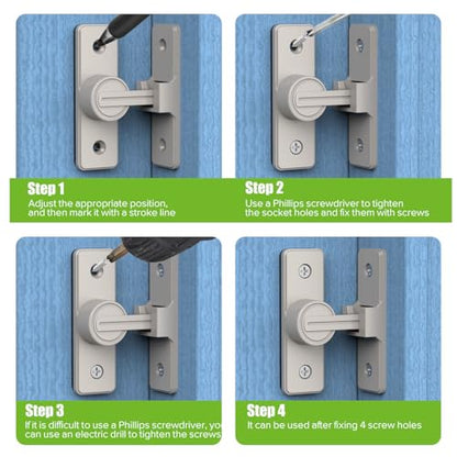 Barn Door Lock Hardware, 90 Degree Flip Latch Privacy Lock, Nickel-2PCS | Heavy Duty Zinc Alloy Sliding Barn Door Latch for Bathroom, Bedroom, Closet, Garage, Shed and Gate - color: Nickel-2PCS
