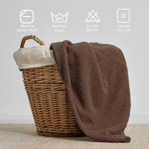 Templewet Heated Blanket Throw 50" x 60",Cute Electric Blanket,Dark Brown | Timer Settings,Auto Off,Soft Sherpa Heated Throw Blanket,Machine Washable,Fast Heating for Sofa Bed Office Use,Gifts for Mom - color: Dark Brown
