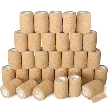 Treela 48 Pack Self Adhesive Wrap Bandage,Nude,3 Inches X 5 Yards - color: Nude, size: 3 Inch X 5 Yard