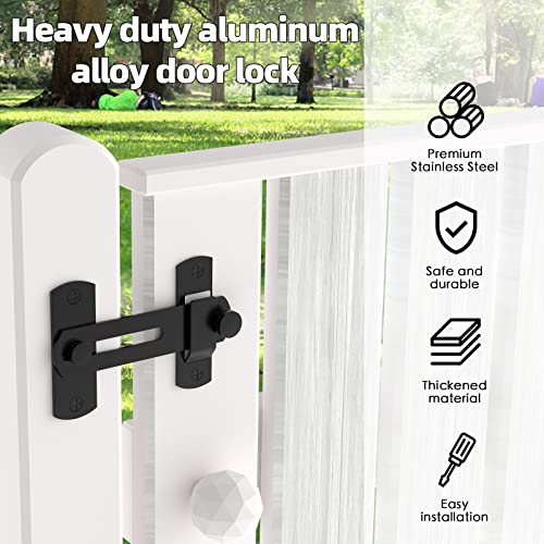 L'aimefois 180 Degree Flip Sliding Barn Door Lock for Privacy (2pcs - color: Black