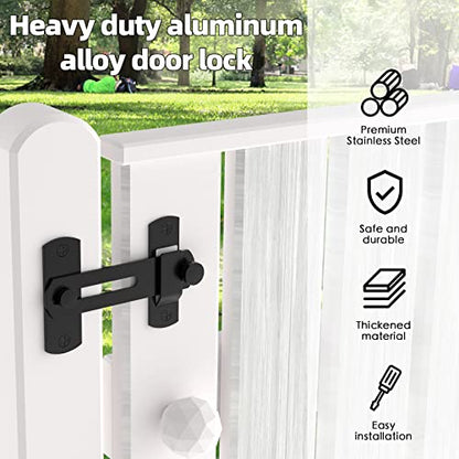 L'aimefois 180 Degree Flip Sliding Barn Door Lock for Privacy (2pcs - color: Black