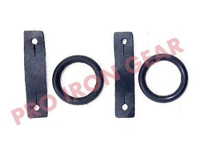 Replacement Peacock Safety Stirrups Rubber Rings Spare Leather Clips Tabs 1 Pair Black
