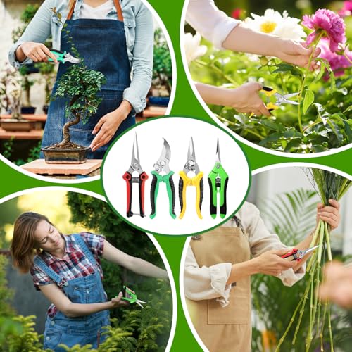 EWPJDK 4 Pack Garden Pruning Shears Scissors Clippers Stainless Steel - color: Multi-color