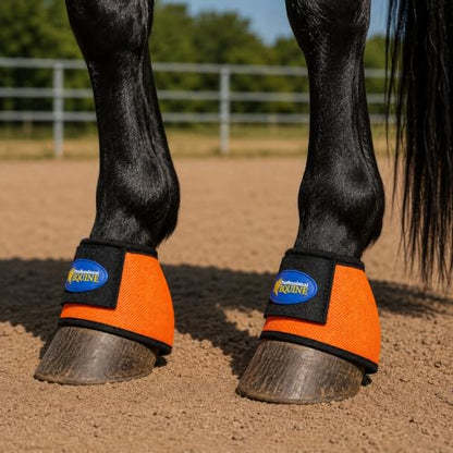 Horse Large Ballistic Overreach No-Turn Bell Boots Orange 4109OR-L