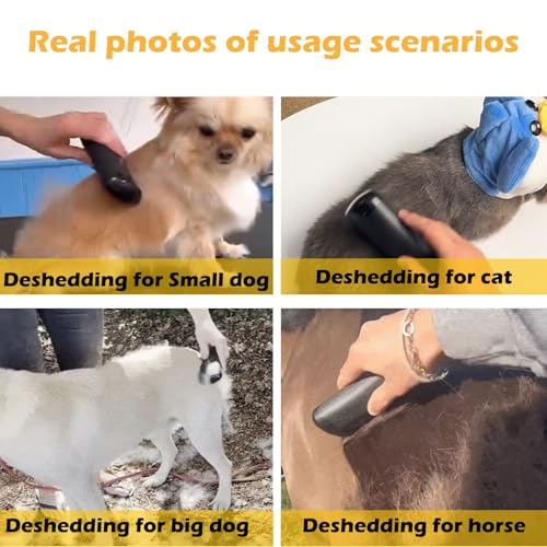 Deshedding Dog Brush, 2025 Upgraded Pet Hair Remover Comb for Shedding, Efficient Pet Hair Trimmer for Dogs, Cats, Rabbits and Horses, Ergonomic Pets Grooming Tool for Matted and Long Hair