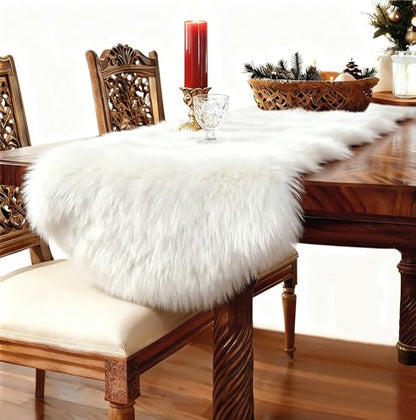 duduta White Faux Sheepskin Runner Rugs 2x6 ft, Fluffy Fur Couch Covers - color: White, size: 2' x 6'