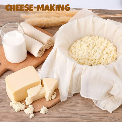 30 PCS Reusable Cheese Cloths for Straining, 20x20 Inch, Organic Cotton Cheese Cloths Unbleached,Cheese Cloth Reusable With Hemmed Edge for Straining Liquid,Cheese Making,Juicing,Baking,Cooking Turkey