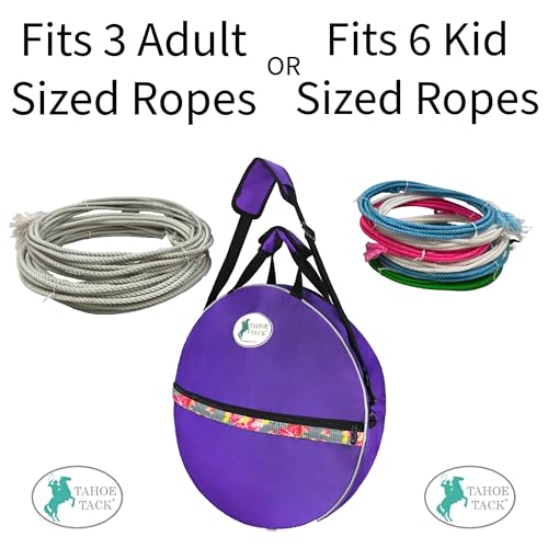 Horse and Calf Roping 3 Ropes Carry Bag Custom Designed with Reflective and Overlay Trims by Tahoe Tack - color: Black