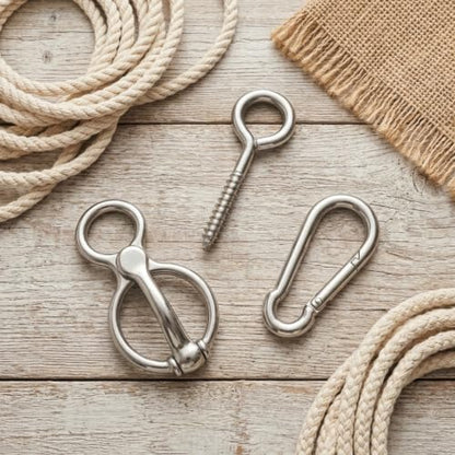 Horse Tie Ring Kit, Horse Training Cross Ties with Eye Bolt Tack, Snap Hook