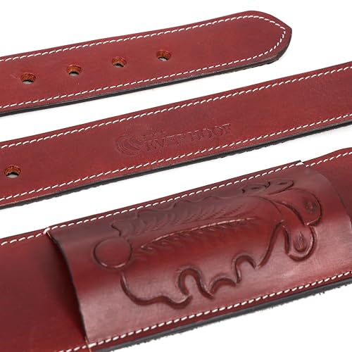 Western Leather Horse Girth Adjustable Rear Flank Back Cinch Girth with Metal Buckles for Horse Riding