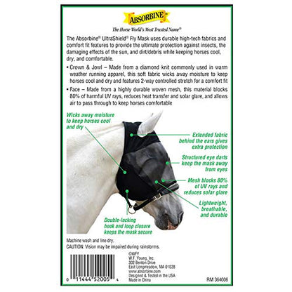 Absorbine UltraShield Fly Mask, Horse Size No Ears