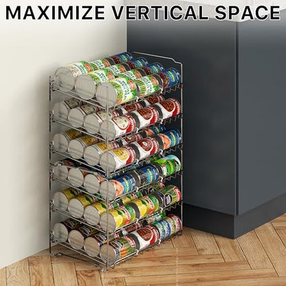 Simple Houseware 3-Tier Stackable Can Organizer Rack Hold 36 Cans, Chrome - color: Chrome