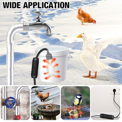 Relaxweex Livestock Water De-icer Submersible for Trough Tank,White,500w - color: White