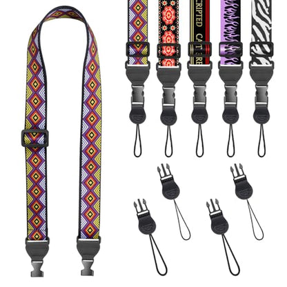FIEIL Geometric Rhombus Shoulder Strap, Adjustable Camera Strap with 2 Sets of Quick-Release Buckles, Comfortable Neck Strap for iPad, Tablet, Camera, Laptop, Binocular, Luggage Bag - color: Geometric Rhombus