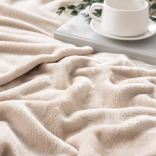 Berkshire Blanket Classic VelvetLoft® Solid Bed Blanket, Twin Size Bed Blanket, Lightweight Soft Fuzzy Plush Blanket for Bed and Couch, Grain, 60x92 Inches - color: Grain, size: Twin/Twin XL