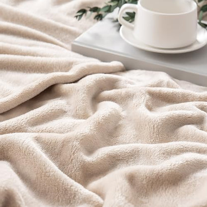 Berkshire Blanket Classic VelvetLoft® Solid Bed Blanket, Twin Size Bed Blanket, Lightweight Soft Fuzzy Plush Blanket for Bed and Couch, Grain, 60x92 Inches - color: Grain, size: Twin/Twin XL