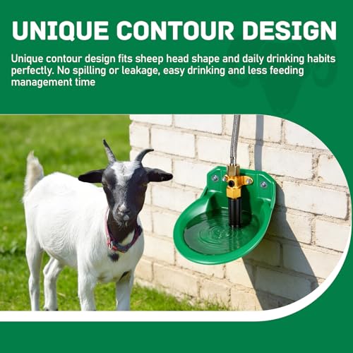 Automatic Goat Waterer Sheep Water Bowl Touch-Activated Waterer | Plastic Animal Livestock Water Dispenser for Goat Sheep Pig Piglet Calf Dog