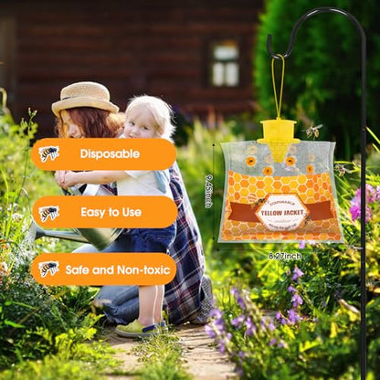 Outdoor Disposable Yellow Jacket & Wasp Traps 8 Pack - size: 8 Pack
