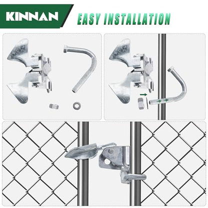 1 Pack KINNAN Chain Link Fence Butterfly Gate Latch, Galvanized Steel Butterfly Gate Latch for 1-3/8" Gate Frame and 2-3/8" Gate Post, Fence Gate Latch with Padlock Hole