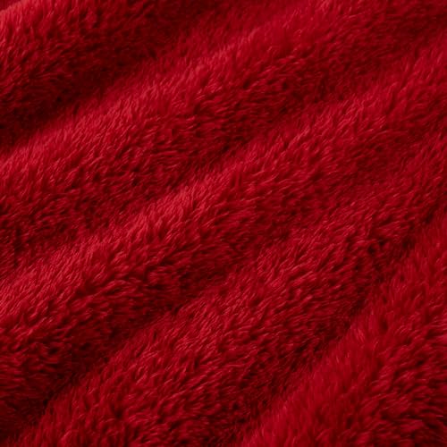 Berkshire Blanket Classic Extra-Fluffy™ Plush Blanket King Size, Soft Fuzzy Fluffy Long Hair Blanket for Couch Sofa Bed, Chili, 90x108 Inches - color: Chili, size: King/Cal King