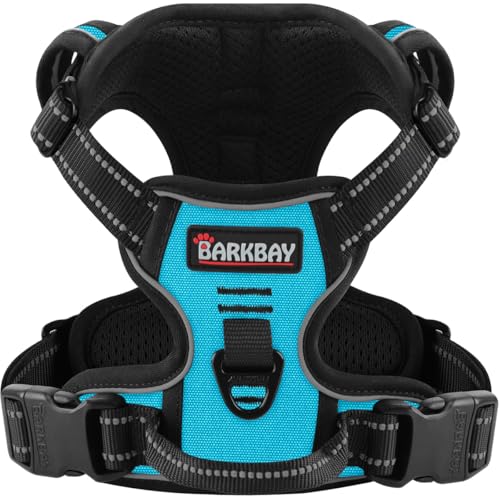 BARKBAY Dog Harness for Small Sized Dog No Pull 2 Leash Clips Dog Vest - color: Blue, size: X-Small