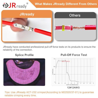 JRready 100 Sets IP68 Waterproof Wire Connectors Heat Shrink 16-12 AWG Insulated Electrical Marine Automotive Yellow Butt Connectors Tinned Copper Crimp Terminals Butt Splices - color: 12# 100 Pairs