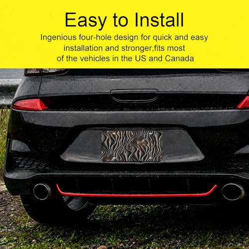 Aluminum Metal Front License Plate Cover Decorative Car Plates Rust-Proof Waterproof 6x12 Inch (Plate Wood Grain Black Gray) - color: Plate Wood grain black gray