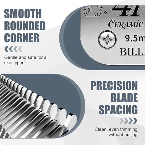 BILLAR 2Pack 4FC Detachable Pet Dog Grooming Ceramic Blades,Compatible with Andis,Oster A5,Wahl KM-10 Series,Size 4FC Blade 3/8-Inch 9.5MM Cut Length - size: 4FC-2PAC