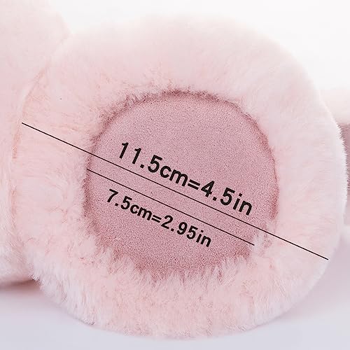 MaxW Wool Ear Muffs for Winter Women Men Fluffy Earmuffs Soft Cozy Ear Warmers Outdoor Ear Covers for Cold Weather - color: A-pink