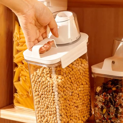 2 Pack 1800ML Airtight Cereal Container with Pour Spout & Cup