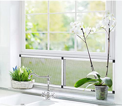 Expandable Window Screen, 2 Pack Adjustable Window Screen (10" H x 14.3" - 25" W) - Extra Small Replacement Window Screens with Frame, Durable Replacement Screen for Window - size: 2 Packs【10" H x 14.3" - 25" W】
