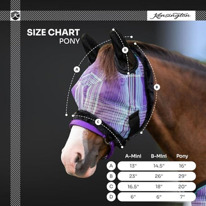 Mini/Pony Fly Mask Fleece Trim & Soft Mesh Ears Size: Pony Color: 2021 - Atlantis - color: 2021-atlantis, size: Pony