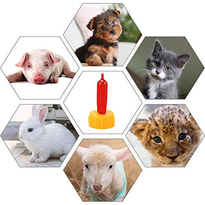 PAGOW 20PCS Nipple for Goats, Small Animal Milk Drink Nipples, Soft Rubber Pacifier for Nursing Lambs and Goat Kids - size: 20 Count (Pack of 1)