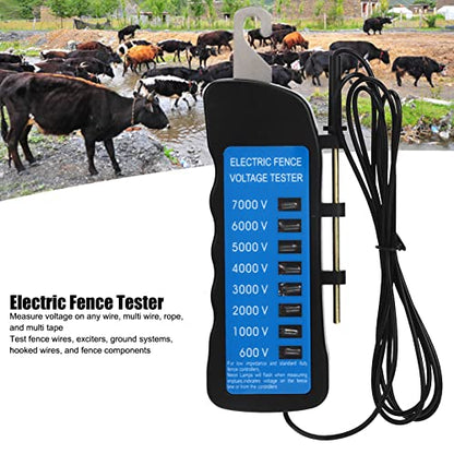 Voltage Meter, Multi Light, Electric Fence Tester, Voltage Detection Portable, for Agricultural Supply Fencing, ABS, 7000V