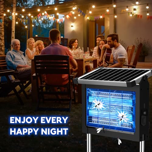 Solar Bug Zapper 4500V, Waterproof Mosquito Zapper Fly Traps Outdoor Patio - color: Black
