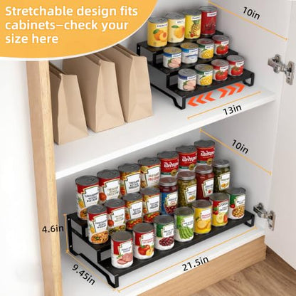 Expandable Can Organizer for Pantry, 3 Tier Metal Canned Food Storage - size: 3tier*1pack