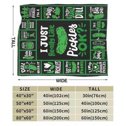 Pickle Blanket Super Soft Warm Pickle Fleece Throw Blanket I Just Really Like Pickle Women Girls Cozy Fluffy Lightweight Flannel Gifts Blankets for Men Adults 50"X40" - color: Pickle, size: 50"x40"