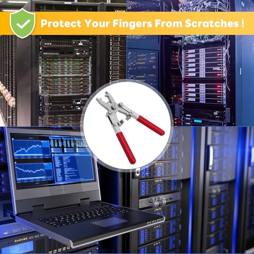 Rotable Cage Nut Tool and 10Sets Rack Screws, Cage Nut Installing/Removing Server Room Rack Side and Top, IT, Data Center, Cabinet, Server Shelves Fixing, Tool for Cage Nut of M4 M5 M6 M8 M10-(Red) - color: 10 Pack Cage Nuts+Red Handle Tool