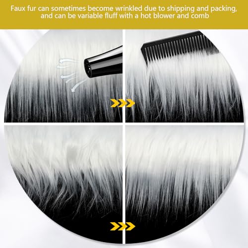 Tatuo 2 X 60 Inch White Fake Fur Fabric for Crafts Sewing DIY - color: White, size: 2 x 60 Inch