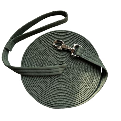 Horse Lunge Line，Horse Training Lunge Line with Alloy Trigger Buckle for Accurate Equestrian Training of 32.8 FT/10 Meters - color: Olive Green