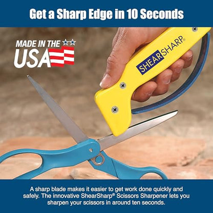 AccuSharp ShearSharp Scissors Sharpener, Diamond-Honed Tungsten Carbide Blade Sharpening Tool for Scissors, Garden Shears, Kitchen Shears, Hedge Clippers, Yellow