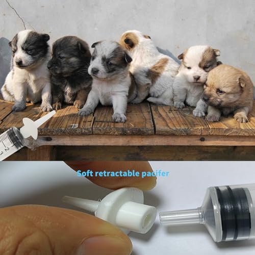 Kitten Nipples for Feeding Puppy Bottle with Nipple and Syringe