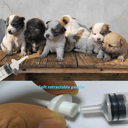 Kitten Nipples for Feeding Puppy Bottle with Nipple and Syringe