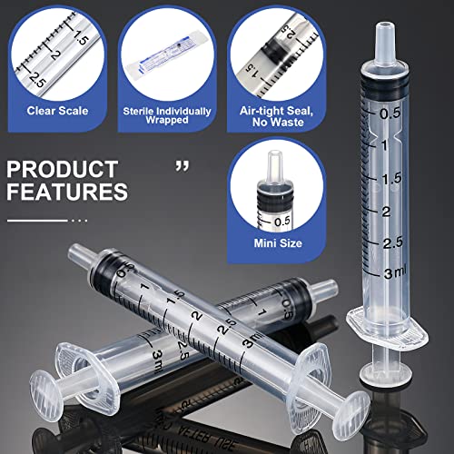 Nuanchu 30 Pcs 3ml Liquid Syringe Pet Feeding Plastic Syringes Dog Oral Food Measuring Syringe Tools for Cats Dogs Kitten Puppy Bunny Small Animals Newborn Pet Feeder Nursing Supplies