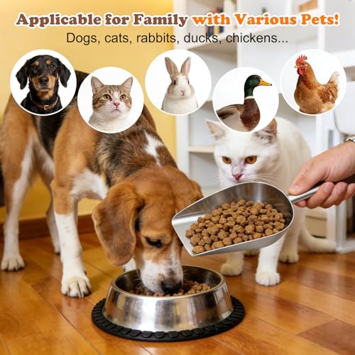 Dog Food Scoop Stainless Steel with Long Handle, Precise Measuring Cups - size: 1.5CUP