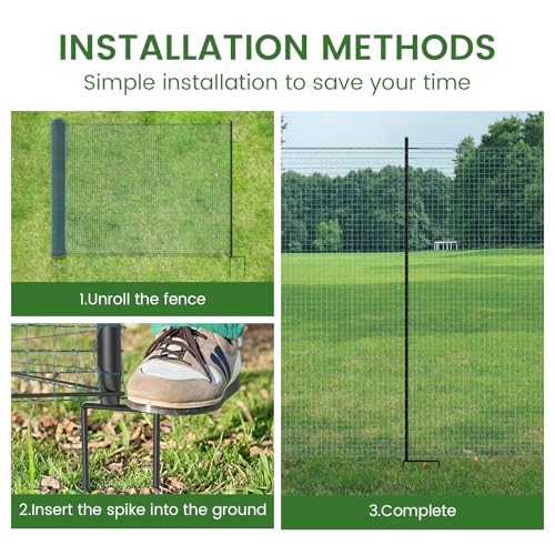 DoCred Non Electric Fence Netting, 40in x 100ft Movable Livestock Nets - size: 40in x 100ft