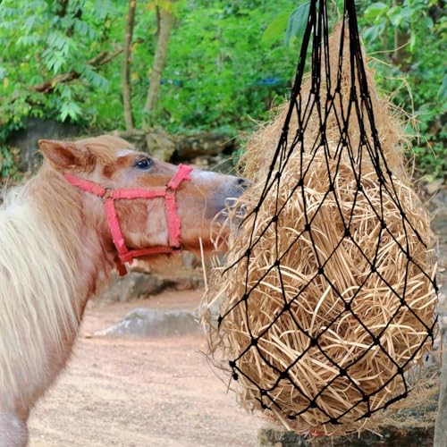 Quixleen 2PCS Hay Nets for Horses,Slow Feed Hay Bag for Horses Goat Sheep | ﻿ 39.37" Long Hanging Hay Net Feeder for Horses,Slow Feed Hays Net Large Capacity for Horse Feeder Full Day,Heavy Duty