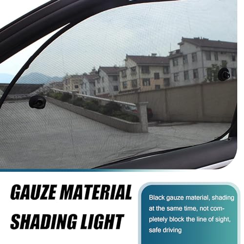 2 PCS Car Front Side Window Sun Cover, 25.59" x 14.96" 3D Photocatalyst Mesh Suction Cup Installation UV Blocking Privacy Protector Window Glass Sunshade Sunscreen Mesh, for Most Cars (Black)