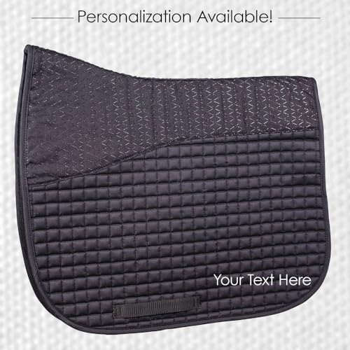 Dura-Tech All-Purpose Saddle Pads for Horses | Schooling Saddle Pad Square Cut | Equines Horse Saddle Pads | Polyester Fabric Blend | 23" Spine and 18" Drop Length - color: Black