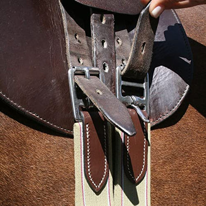 Schneiders Pinnacle Sheepskin Lined Girth for Horses | Size 46 and Comfort | Genuine Sheepskin Lining | Beautiful Fancy Stitching | Double Elastic Ends